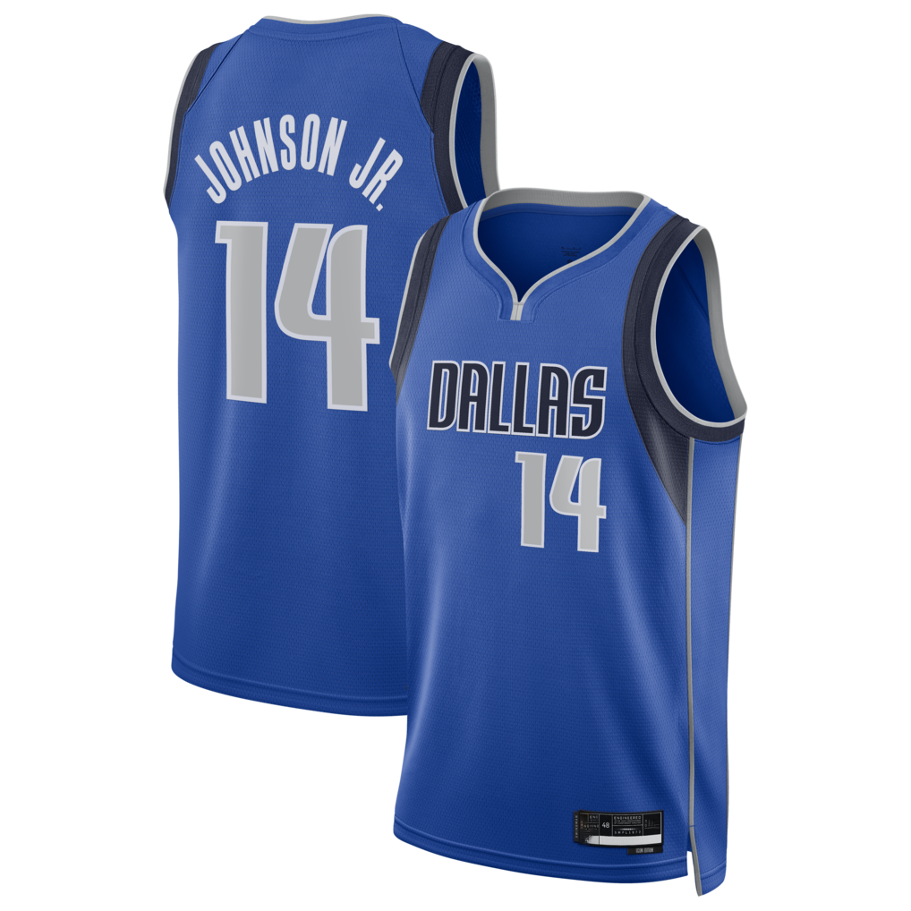 Fenge D.Mavericks #14 Morez Johnson Jr. Blue Swingman Jerseys - Icon Edition