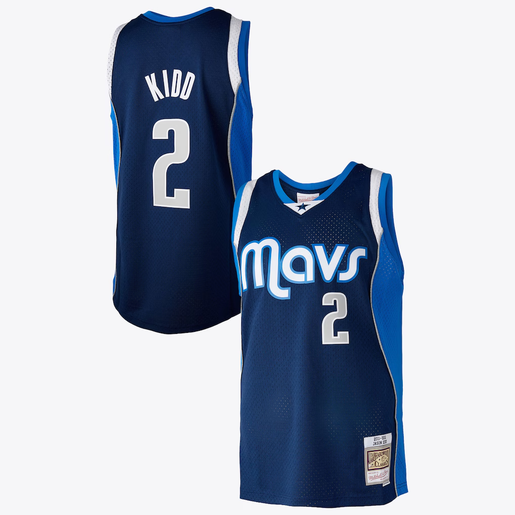 Fenge D.Mavericks #2 Jason Kidd Blue Mitchell & Ness 2011 Swingman Authentic Stitched Jerseys