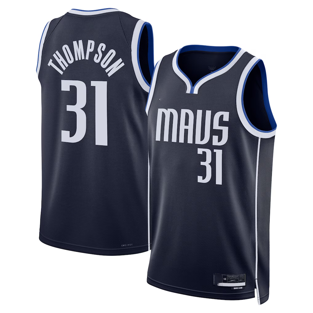 Fenge D.Mavericks #31 Klay Thompson Navy Statement Edition Swingman Stitched Jerseys