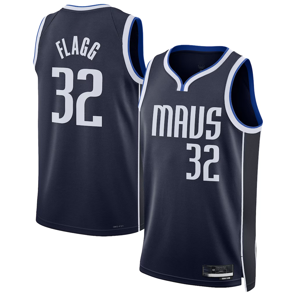 Fenge D.Mavericks #32 Cooper Flagg  Navy Swingman Jerseys - Statement Edition