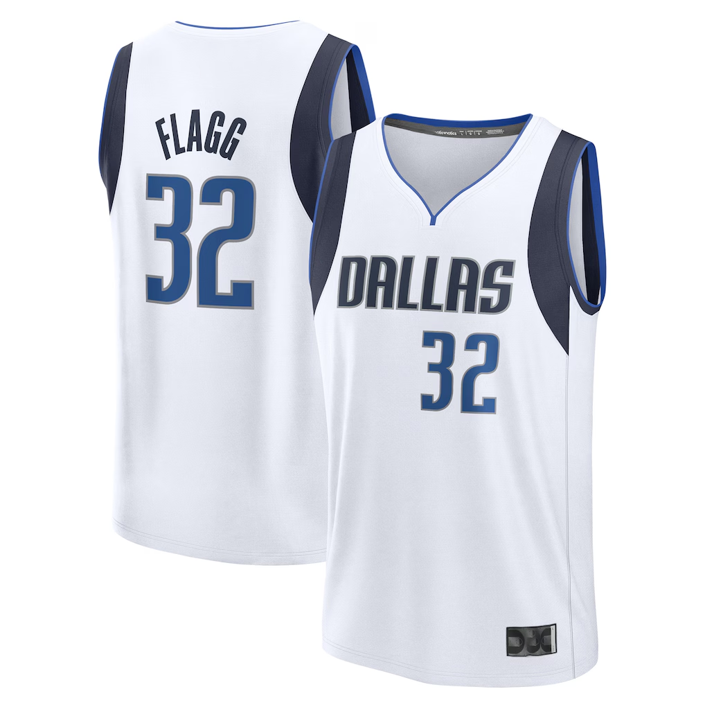 Fenge D.Mavericks #32 Cooper Flagg White 2025 Draft First Round Pick Fast Break Replica Jerseys - Association Edition