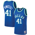Fenge D.Mavericks #41 Dirk Nowitzki Mitchell & Ness Blue 199899 Hardwood Classics Swingman Jerseys