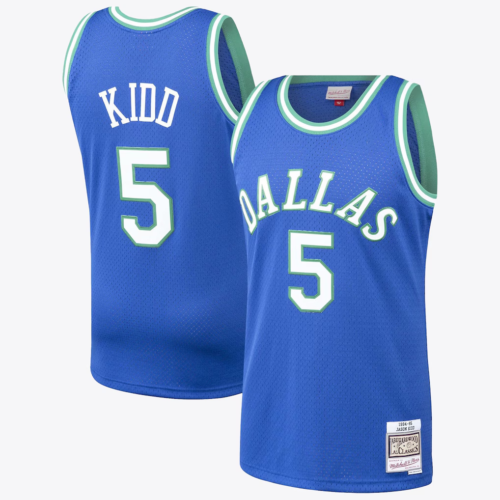 Fenge D.Mavericks #5 Jason Kidd Hardwood Classics Road Jersey By Mitchell & Ness Stitched Jerseys