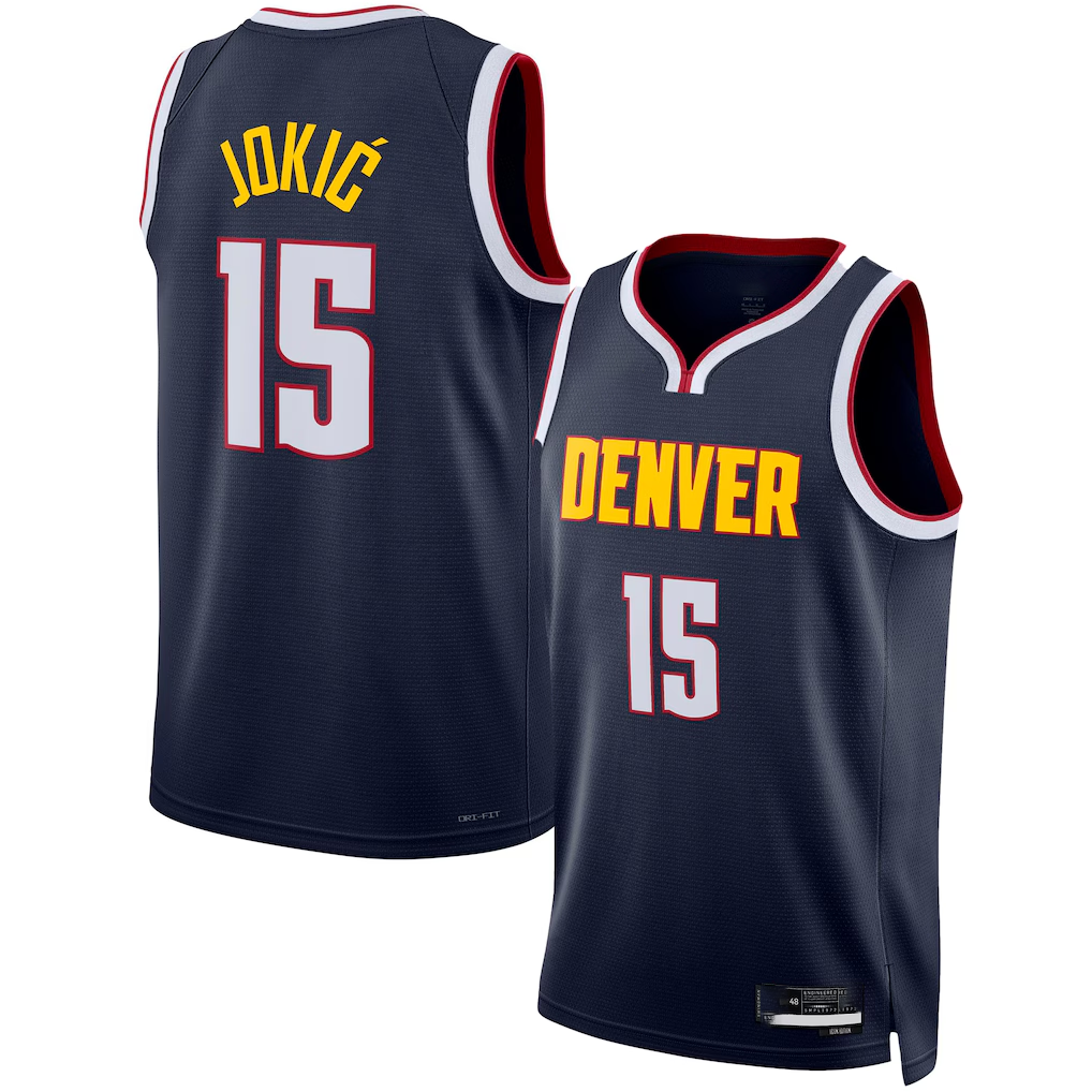 Fenge D.Nuggets #15 Nikola Jokic Navy Swingman Jerseys - Icon Edition