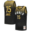 Fenge D.Nuggets #15 Nikola Jokic Rising Stars Challenge Mitchell & Ness Black Hardwood Classics Swingman Jerseys