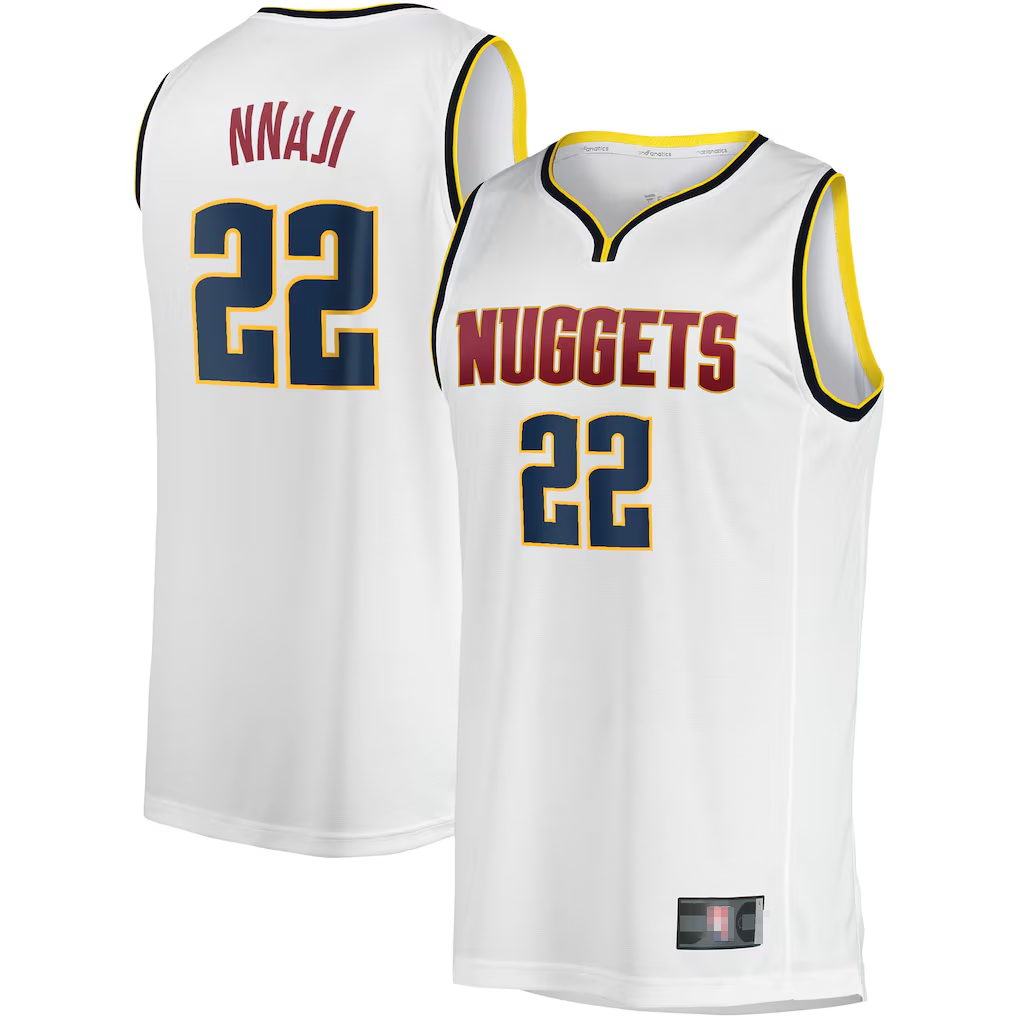 Fenge D.Nuggets #22 Zeke Nnaji  White Fast Break Player Jerseys - Association Edition