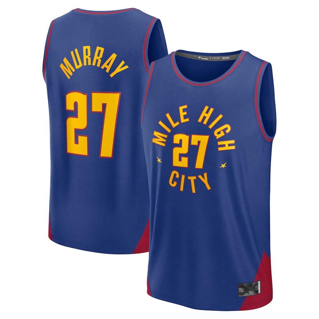 Fenge D.Nuggets #27 Jamal Murray Blue Fast Break Replica Player Jerseys - Statement Edition