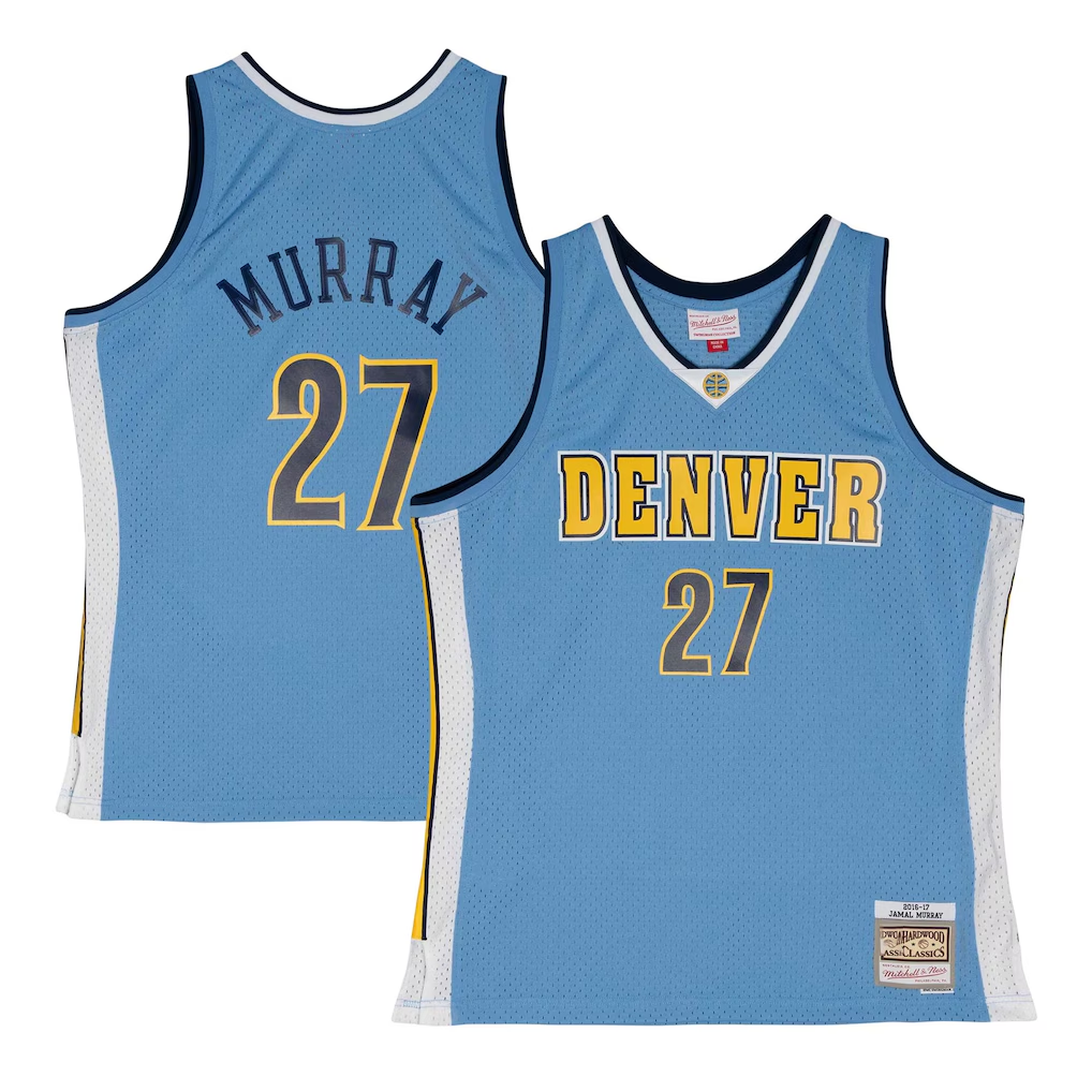 Fenge D.Nuggets #27 Jamal Murray Mitchell & Ness Powder Blue 2016-17 Throwback Swingman Jerseys