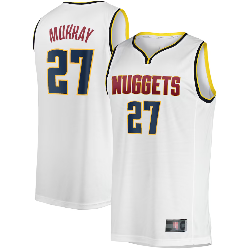 Fenge D.Nuggets #27 Jamal Murray  White Fast Break Player Jerseys - Association Edition