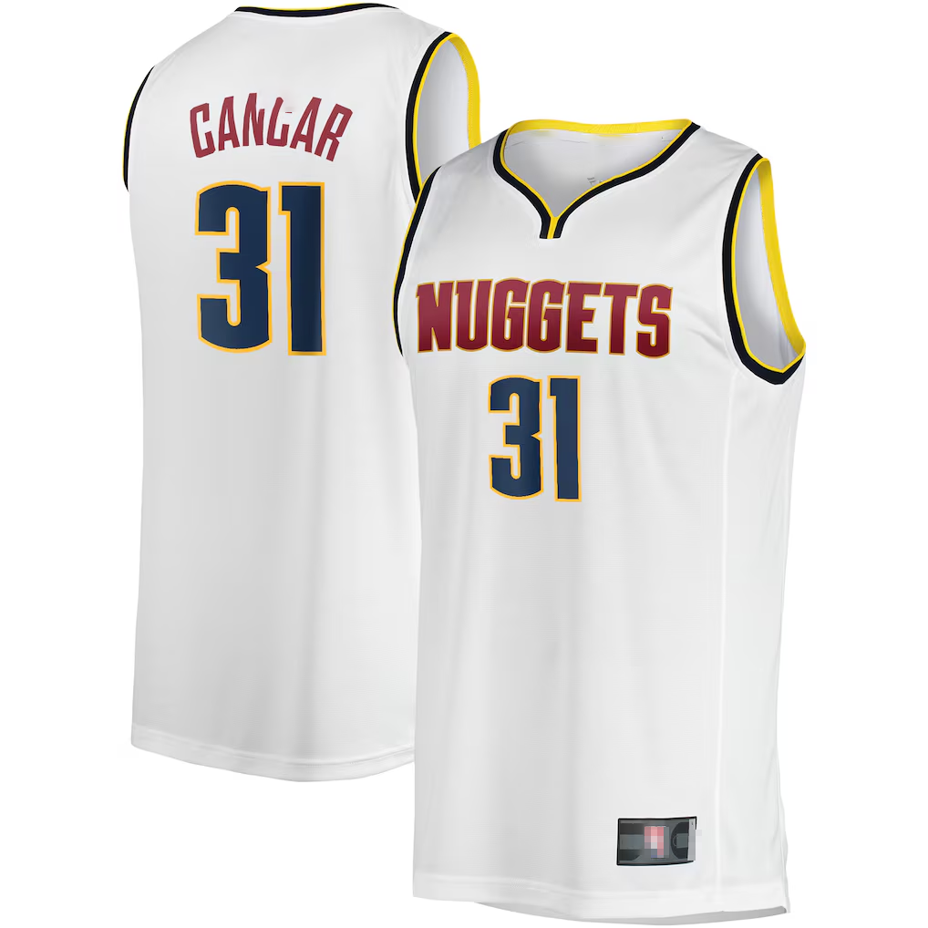 Fenge D.Nuggets #31 Vlatko Cancar White Fast Break Player Jerseys - Association Edition