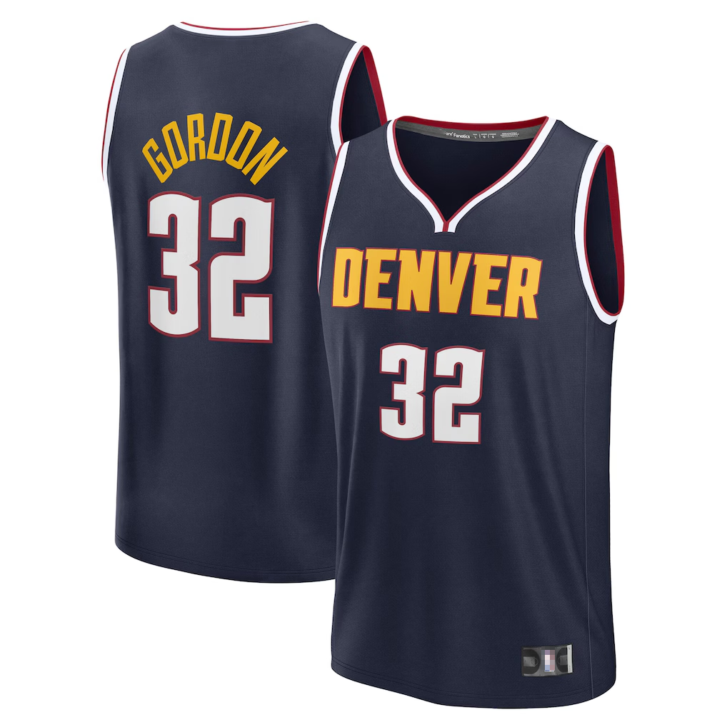 Fenge D.Nuggets #32 Aaron Gordon Navy Fast Break Replica Jerseys - Icon Edition