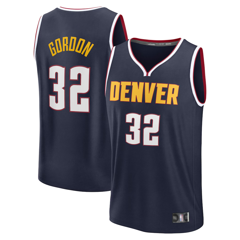 Fenge D.Nuggets #32 Aaron Gordon Navy Fast Break Replica Player Jerseys - Icon Edition