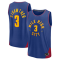 Fenge D.Nuggets #3 Julian Strawther Blue Fast Break Replica Player Jerseys - Statement Edition