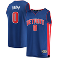 Fenge D.Pistons #0 Jalen Duren  Blue Fast Break Replica Jerseys - Icon Edition
