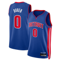 Fenge D.Pistons #0 Jalen Duren Blue Swingman Jerseys - Icon Edition