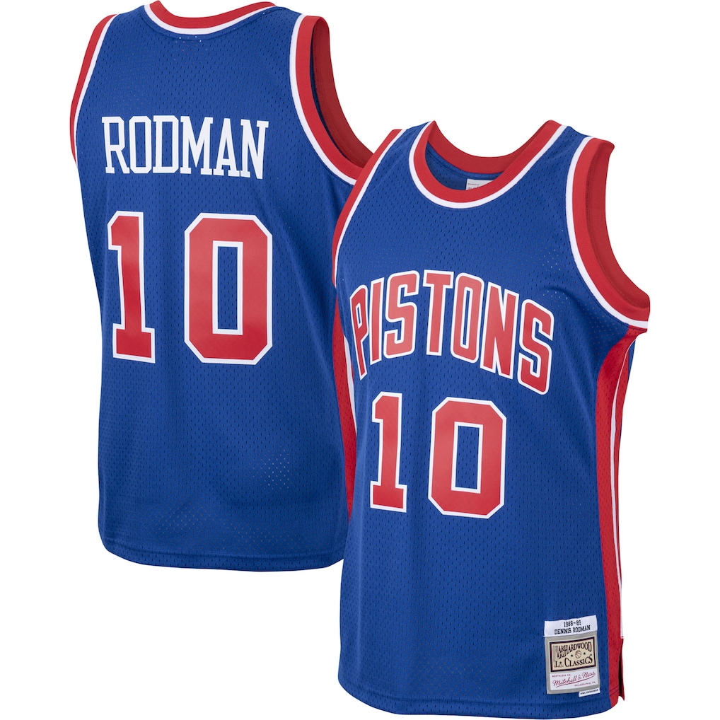 Fenge D.Pistons #10 Dennis Rodman Mitchell & Ness Royal 198889 Hardwood Classics Swingman Jerseys
