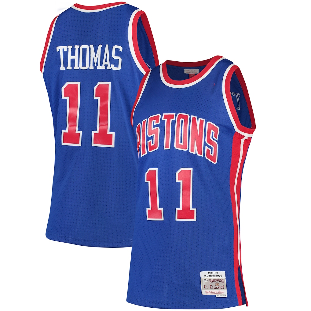 Fenge D.Pistons #11 Isiah Thomas Mitchell & Ness Blue 198889 Hardwood Classics Swingman Jerseys
