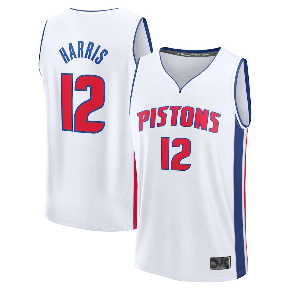 Fenge D.Pistons #12 Tobias Harris  White Fast Break Replica Player Jerseys - Association Edition