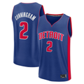Fenge D.Pistons #2 Cade Cunningham  Blue Fast Break Replica Player Jerseys - Icon Edition