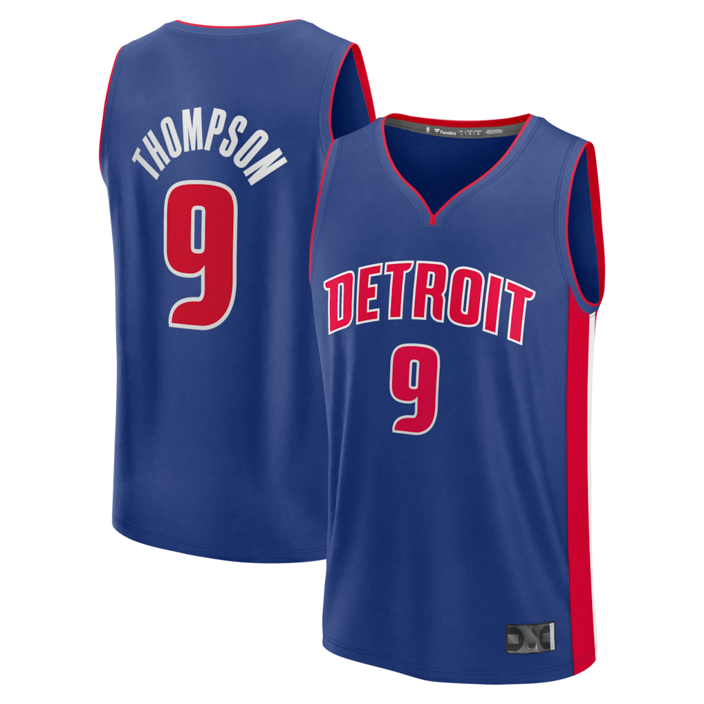 Fenge D.Pistons #9 Ausar Thompson  Blue Fast Break Jerseys - Icon Edition