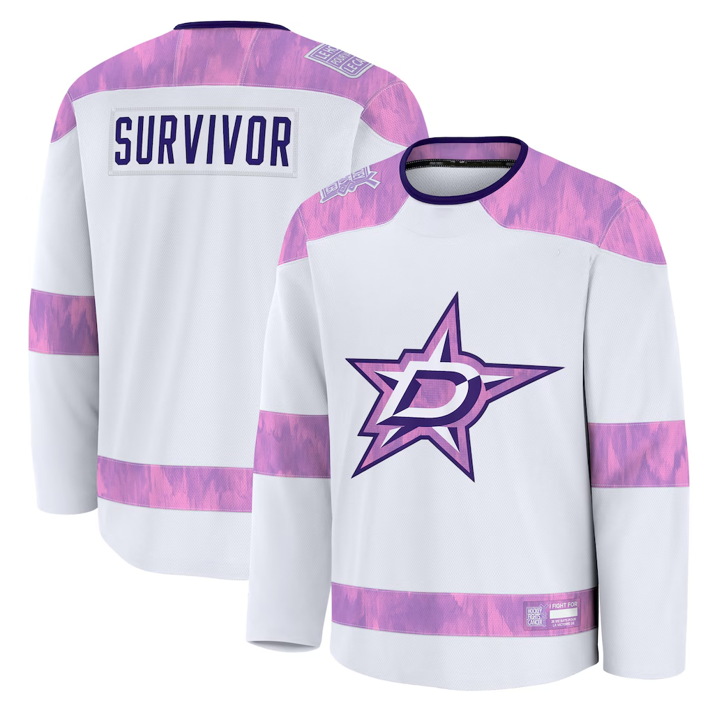 Fenge D.Stars White Hockey Fights Cancer Survivor Practice Jerseys