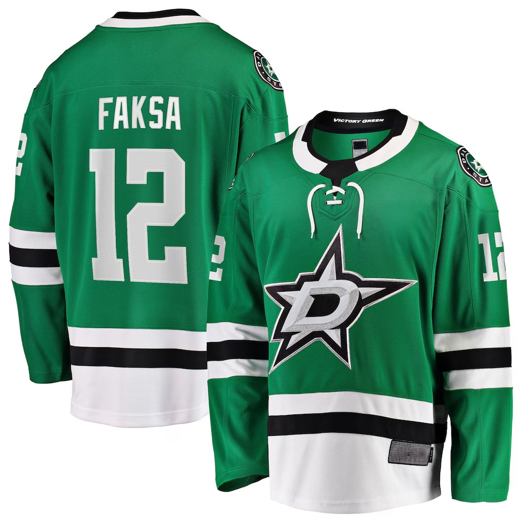 Fenge D.Stars #12 Radek Faksa Kelly Green Home Breakaway Jerseys