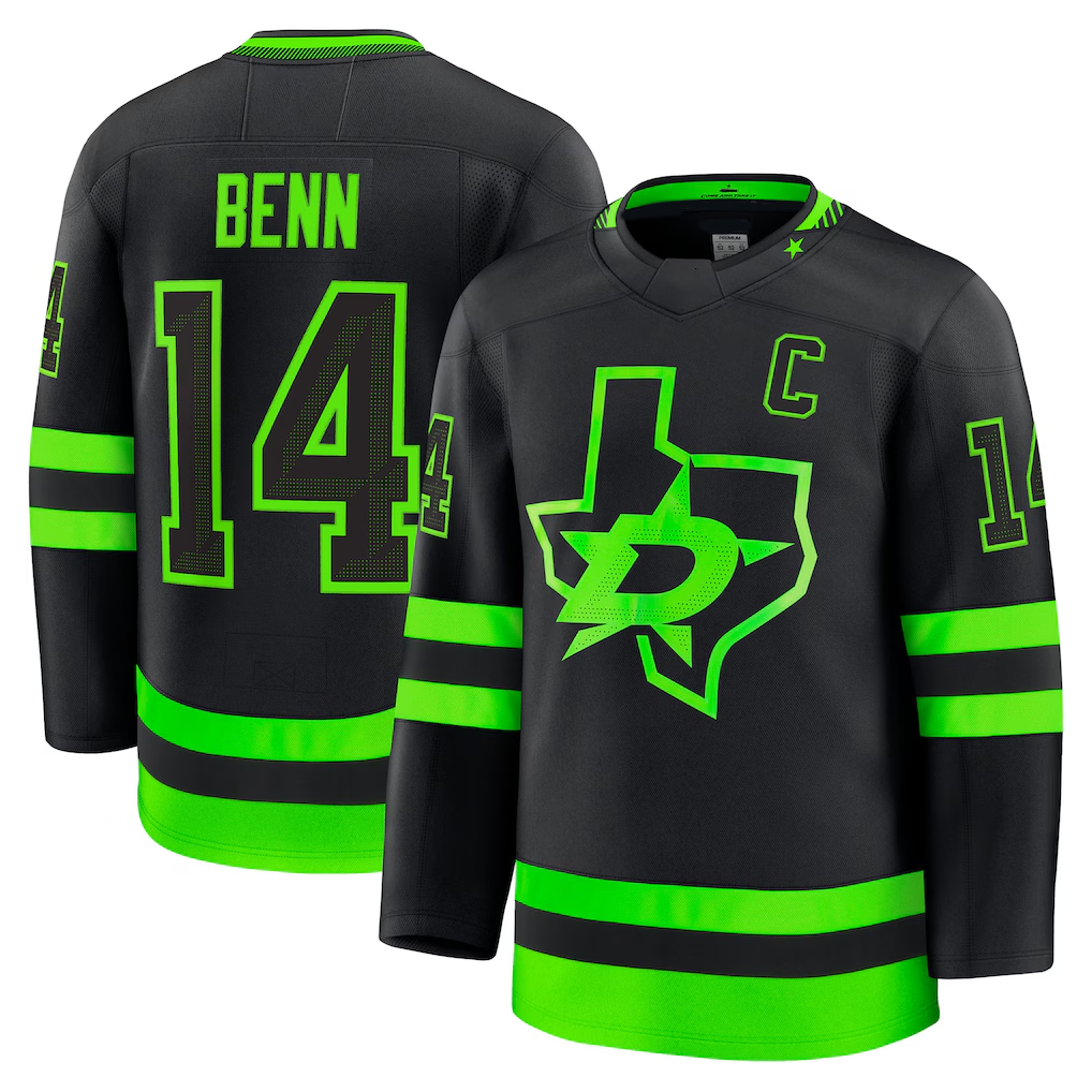 Fenge D.Stars #14 Jamie Benn Black Alternate Premium Jerseys