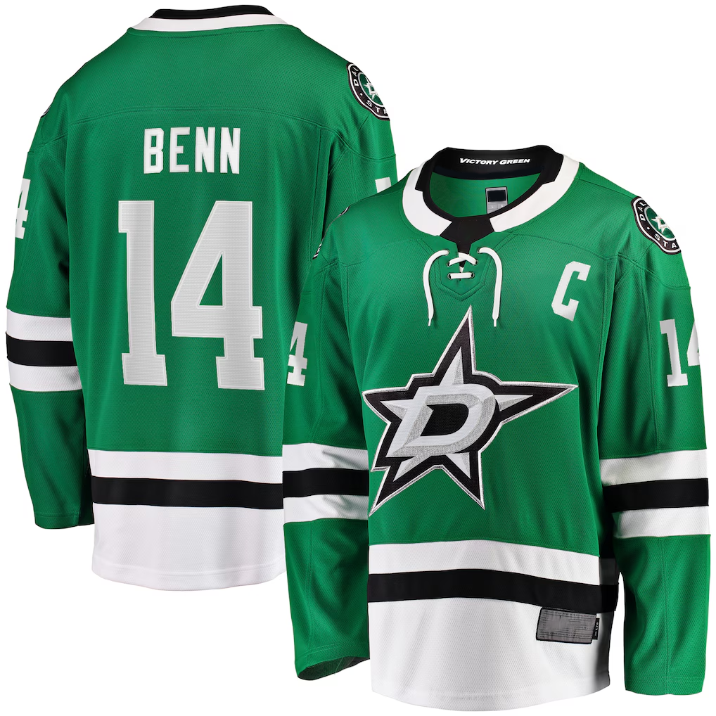 Fenge D.Stars #14 Jamie Benn Kelly Green Home Premium Jerseys