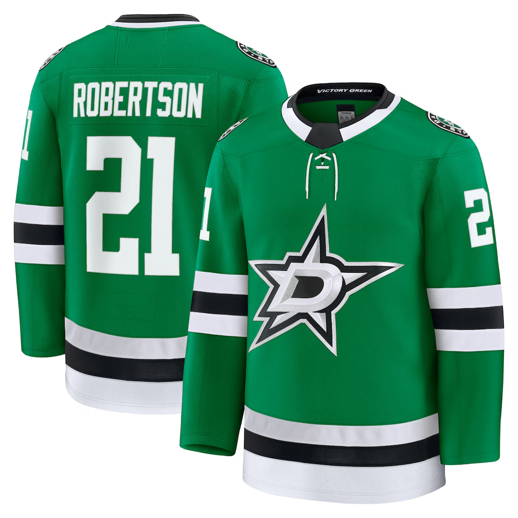 Fenge D.Stars #21 Jason Robertson Kelly Green Home Premium Jerseys