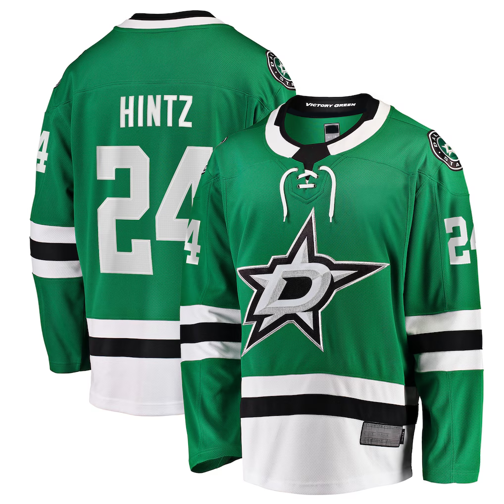 Fenge D.Stars #24 Roope Hintz Kelly Green Home Breakaway Player Jerseys