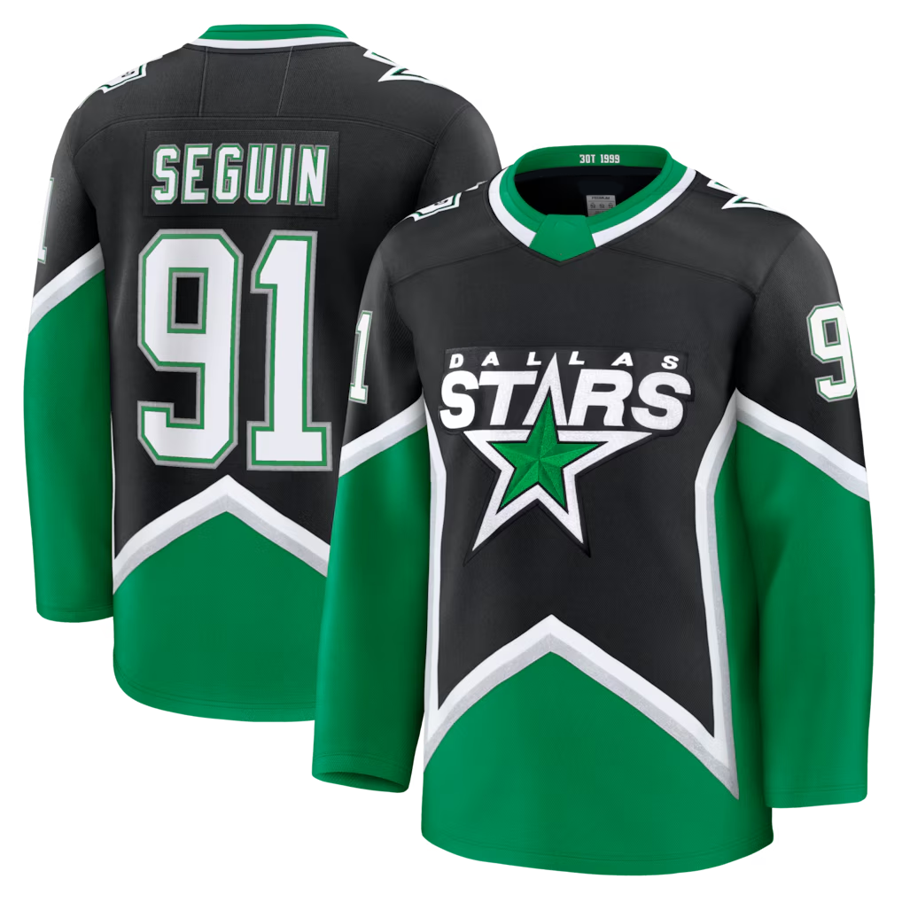 Fenge D.Stars #91 Tyler Seguin Black Alternate Premium Jerseys