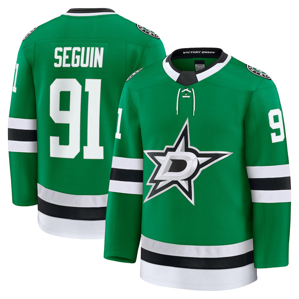 Fenge D.Stars #91 Tyler Seguin Kelly Green Home Premium Jerseys