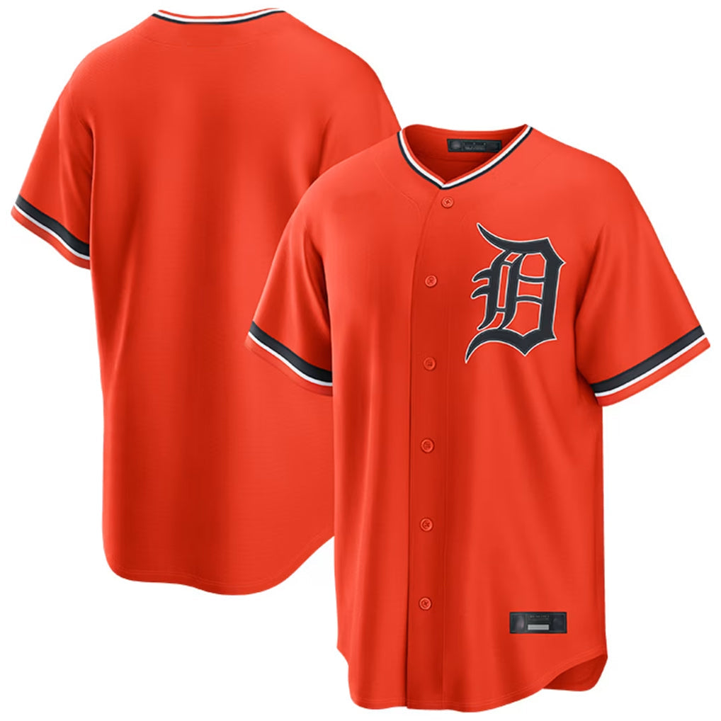 Fenge D.Tigers Orange Home Game Blank Player Stitched Jerseys