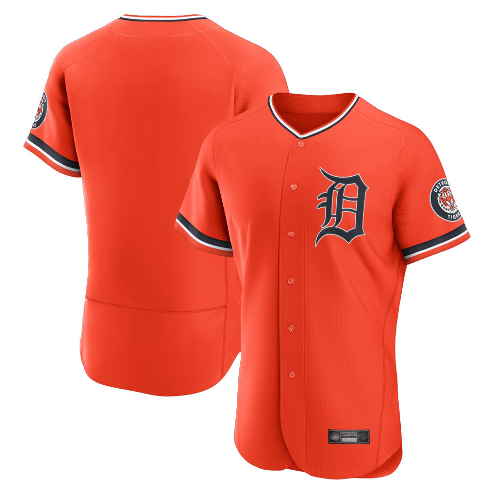 Fenge D.Tigers Orange Limited Elite Home Blank Player Stitched Jerseys