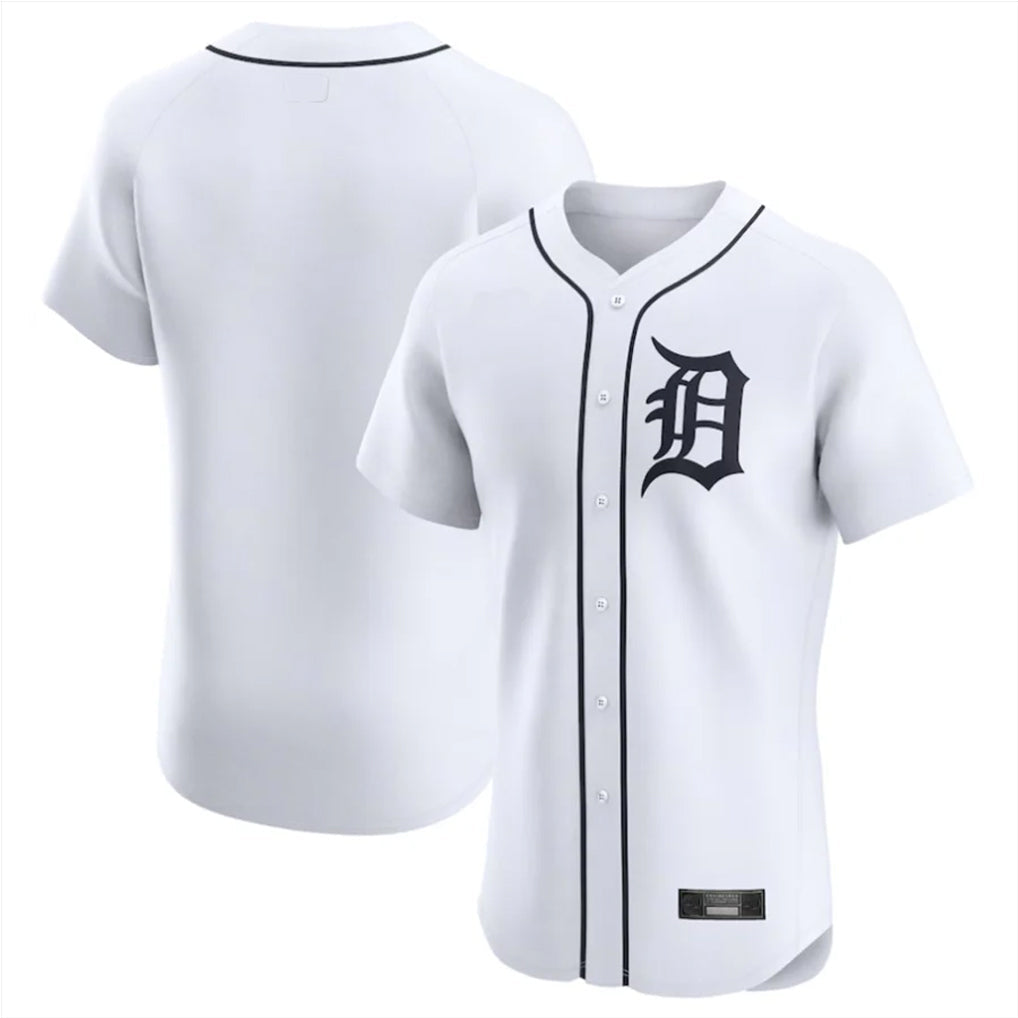 Fenge D.Tigers White Limited Elite Home Blank Player Stitched Jerseys