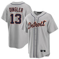 Fenge D.Tigers #13 Dillon Dingler Player Gray Home Game Stitched Jerseys