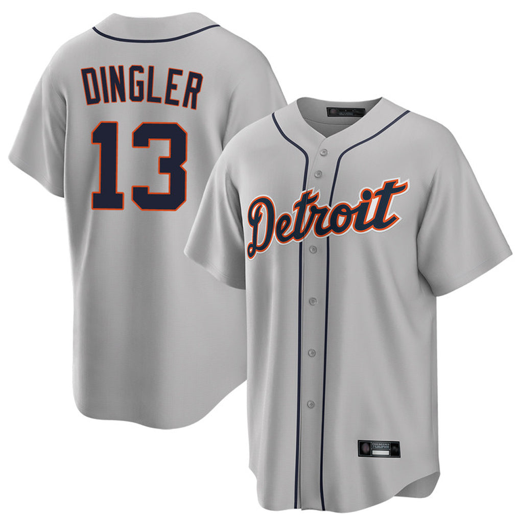 Fenge D.Tigers #13 Dillon Dingler Player Gray Home Game Stitched Jerseys
