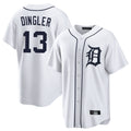 Fenge D.Tigers #13 Dillon Dingler Player White Home Game Stitched Jerseys