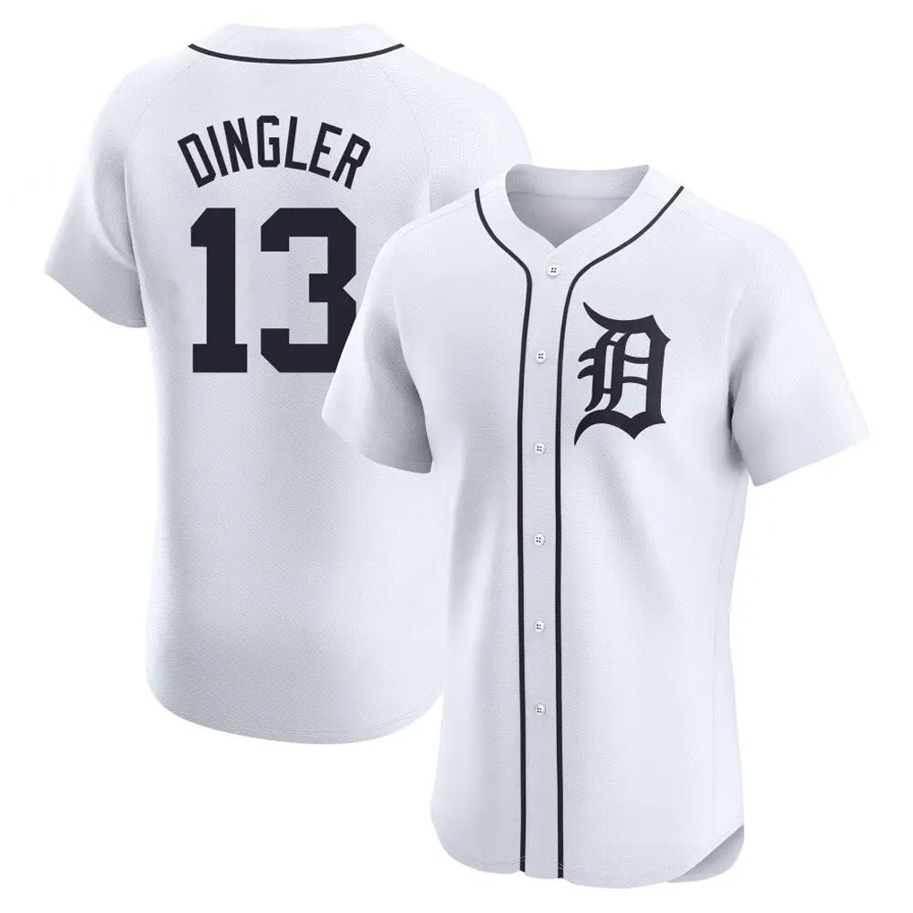 Fenge D.Tigers #13 Dillon Dingler Player White Limited Elite Home Stitched Jerseys