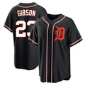 Fenge D.Tigers #23 Kirk Gibson Player Black Fashion Out Home Game Stitched Jerseys