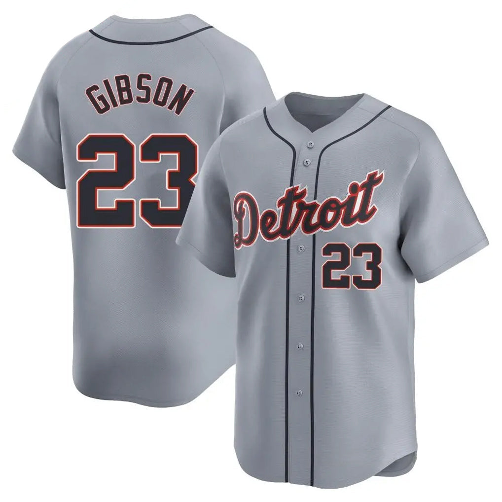 Fenge D.Tigers #23 Kirk Gibson Player Gray Home Limited Stitched Jerseys