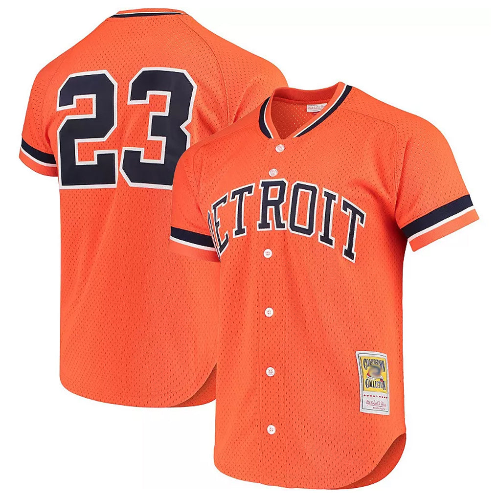 Fenge D.Tigers #23 Kirk Gibson Player Orange DMitchell & Ness Cooperstown Collection Batting Limited Stitched Jerseys