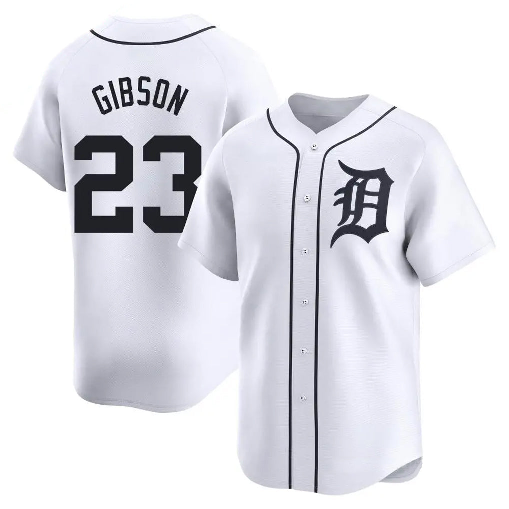Fenge D.Tigers #23 Kirk Gibson Player White Home Limited Stitched Jerseys