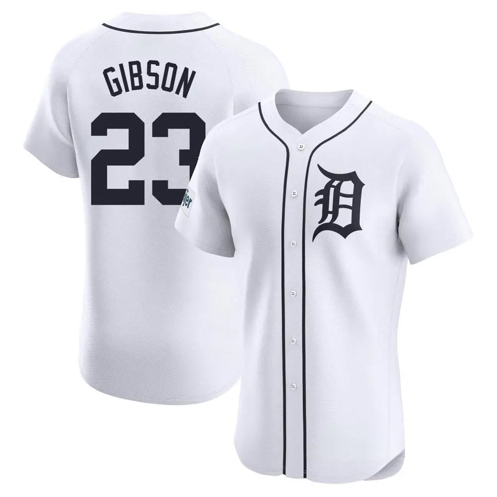 Fenge D.Tigers #23 Kirk Gibson Player White Limited Elite Home Stitched Jerseys
