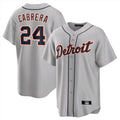 Fenge D.Tigers #24 Miguel Cabrera Player Gray Home Game Stitched Jerseys