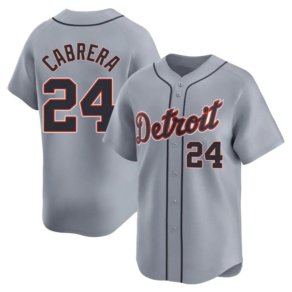 Fenge D.Tigers #24 Miguel Cabrera Player Gray Home Limited Stitched Jerseys