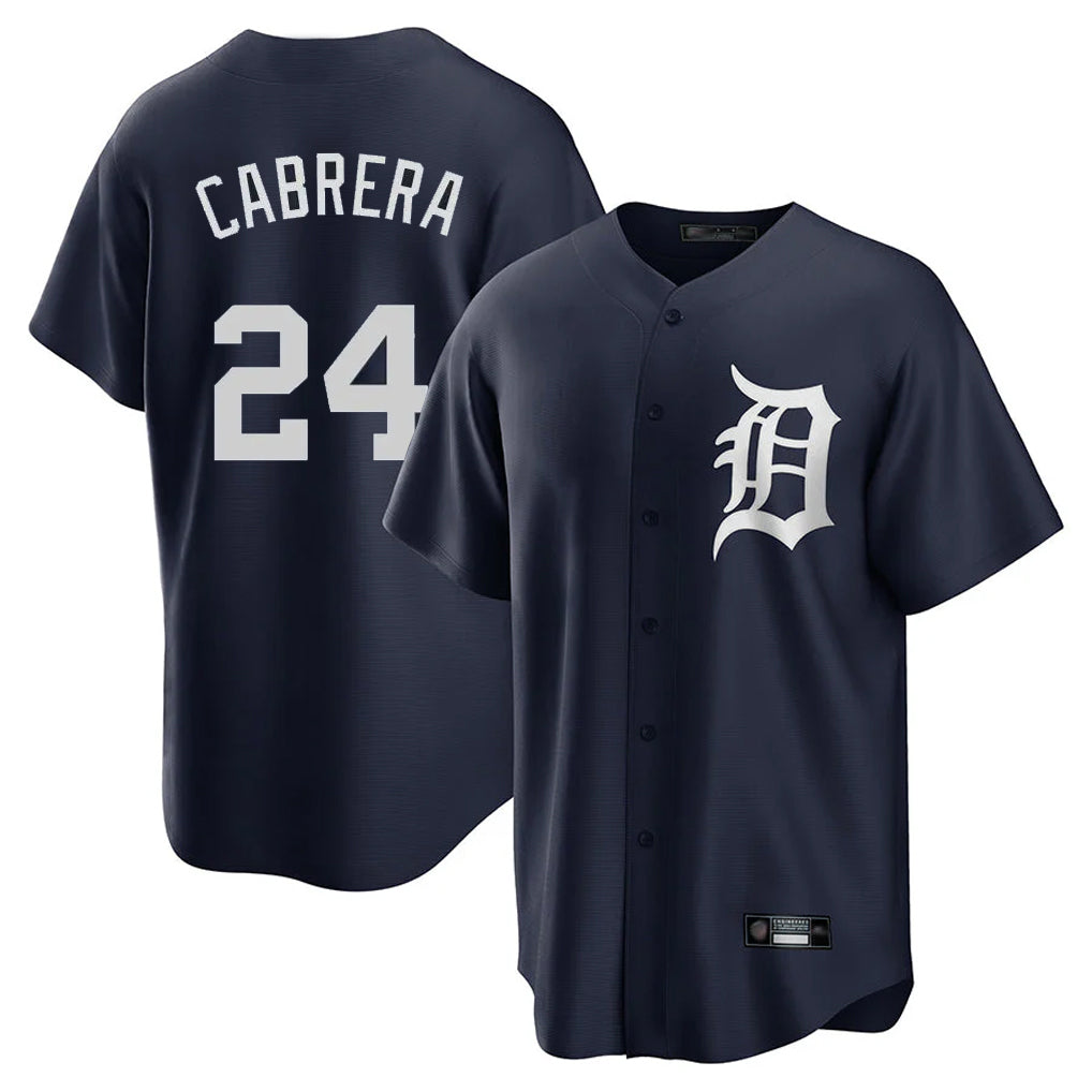Fenge D.Tigers #24 Miguel Cabrera Player Navy Game Home Stitched Jerseys