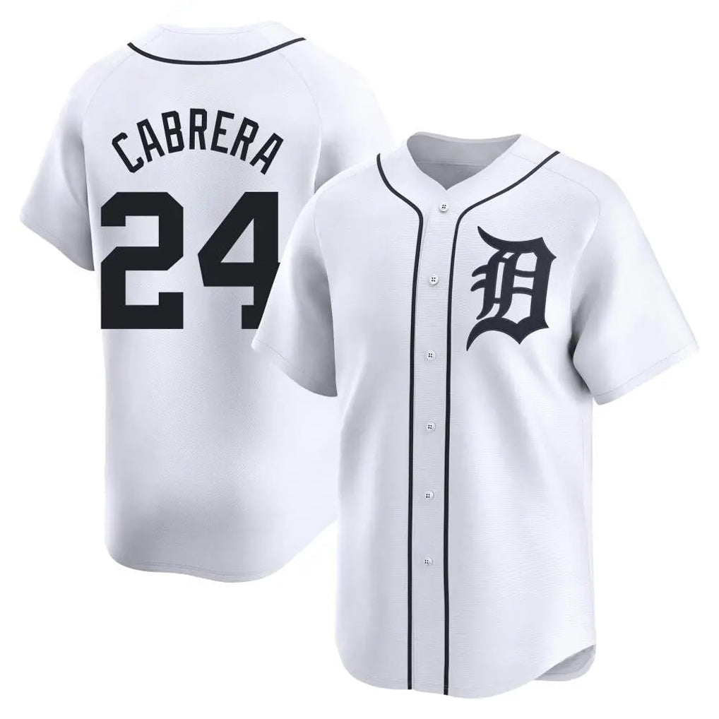 Fenge D.Tigers #24 Miguel Cabrera Player White Home Limited Stitched Jerseys