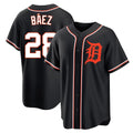 Fenge D.Tigers #28 Javier B¡§¡éez Player Black Fashion Out Home Game Stitched Jerseys