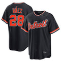 Fenge D.Tigers #28 Javier B¡§¡éez Player Navy Home Game Stitched Jerseys